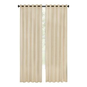 84" Rod Pocket Panel with Attached Valance All-In-One Neutral Texture Home